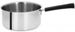 Casserole 16 cm Poignee Noire Inox Mutine Fixe