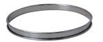 Cercle a tarte rond perfore en inox a bords roule H. 2 cm - O 8 cm