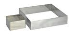 Cercle a entremets carre en inox  H. 4,5 cm - L. 12 cm