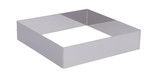 Cercle a entremets carre en inox  H. 4,5 cm - L. 24 cm