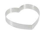 Cercle a tarte "coeur" perfore en inox H. 2 cm - O 12 cm