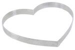 Cercle a tarte "coeur" perfore en inox H. 2 cm - O 22 cm