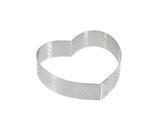 Cercle a tarte "coeur" perfore en inox H. 2 cm - O 8 cm