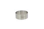 Cercle a tarte rond a bord droit en inox perfore Air System&reg; hauteur 3.5 cm o 24