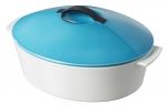 Cocotte bleue 32 cm Revolution (porcelaine tous feux dont induction) + couvercle