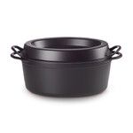 Cocotte en fonte emaillee DOUFEU ovale 32 cm Noire