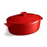 Cocotte ovale en ceramique 39,5x26,5 cm Rouge Grand Cru