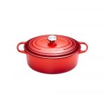 Cocotte Signature en fonte emaillee ovale 25 cm rouge Cerise