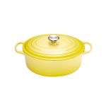 Cocotte Signature en fonte emaillee ovale 27 cm jaune Soleil