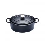 Cocotte Signature en fonte emaillee ovale 27 cm Noir Mat