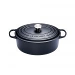 Cocotte Signature en fonte emaillee ovale 29 cm Noir Mat