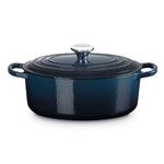 Cocotte Signature en fonte emaillee ovale 29 cm Nuit