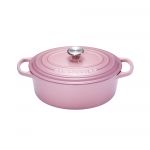 Cocotte Signature en fonte emaillee ovale 29 cm rose Mauve Pink