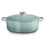 Cocotte Signature en fonte emaillee ovale 29 cm Sea Salt