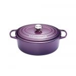 Cocotte Signature en fonte emaillee ovale 29 cm violet Cassis