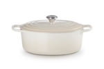 Cocotte Signature en fonte emaillee ovale 31 cm Meringue