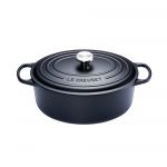 Cocotte Signature en fonte emaillee ovale 31 cm Noir Mat