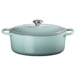 Cocotte Signature en fonte emaillee ovale 31 cm Sea Salt