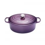 Cocotte Signature en fonte emaillee ovale 31 cm violet Cassis