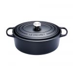 Cocotte Signature en fonte emaillee ovale 33 cm Noir Mat