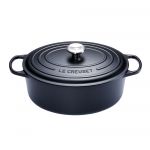 Cocotte Signature en fonte emaillee ovale 35 cm Noir Mat