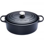Cocotte Signature en fonte emaillee ovale 40 cm Noir Mat