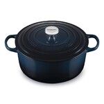 Cocotte Signature en fonte emaillee rond 28 cm Nuit