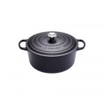 Cocotte Signature en fonte emaillee Ronde 20 cm Noir Mat