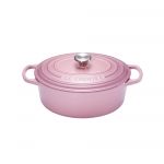 Cocotte Signature en fonte emaillee ronde 27 cm rose Mauve Pink
