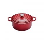 Cocotte Signature en fonte emaillee ronde 20 cm rouge Burgundy