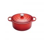 Cocotte Signature en fonte emaillee Ronde 20 cm Cerise