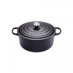 Cocotte Signature en fonte emaillee Ronde 22 cm Noir Mat