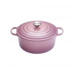 Cocotte Signature en fonte emaillee ronde 24 cm rose Mauve Pink