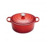 Cocotte Signature en fonte emaillee Ronde 24 cm Cerise