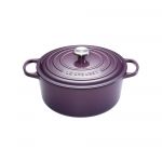 Cocotte Signature en fonte emaillee ronde 24 cm violet Cassis