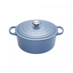 Cocotte Signature en fonte emaillee ronde 26 cm bleu Mineral