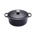 Cocotte Signature en fonte emaillee ronde 26 cm Noir Mat