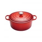 Cocotte Signature en fonte emaillee Ronde 26 cm Cerise
