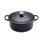 Cocotte Signature en fonte emaillee Ronde 28 cm Noir Mat