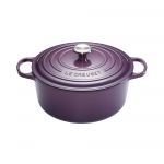 Cocotte Signature en fonte emaillee ronde 28 cm violet Cassis