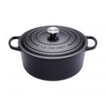 Cocotte Signature en fonte emaillee Ronde 30 cm Noir Mat