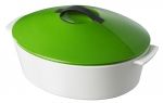 Cocotte verte 32 cm Revolution (porcelaine tous feux dont induction) + couvercle