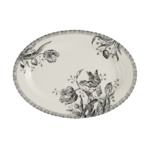 coffret 1 plat ovale 6 tulipes noires