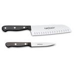 Coffret 2 pieces (Santoku lame alveolee 17 cm + office 10 cm) Top Chef