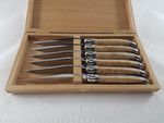 Coffret 6 couteaux Laguiole Prestige en Bouleau finition Brillant