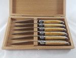Coffret 6 couteaux Laguiole Prestige en Buis finition Brillant