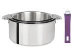 Coffret de 3 casseroles 16 a 20 cm avec 1 Poignee Cassis MUTINE AMOVIBLE