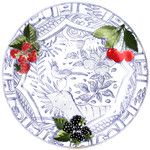 Coffret de 4 Assiettes Plates OISEAU BLEU FRUITS