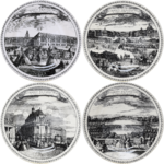 Coffret de 4 Assiettes Mignardises Assorties Endroits Remarquables