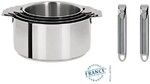 Coffret de 4 Casseroles 14 a 20 cm avec 2 Poignee Zenith Inox MUTINE AMOVIBLE